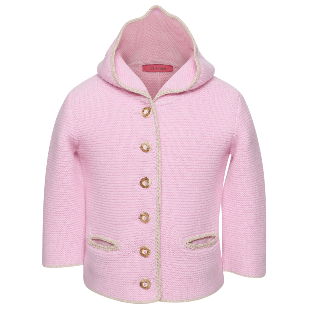 it‘s alippa_Babystrickjacke mit Kapuze und Quaste - Kinderstrickjacke